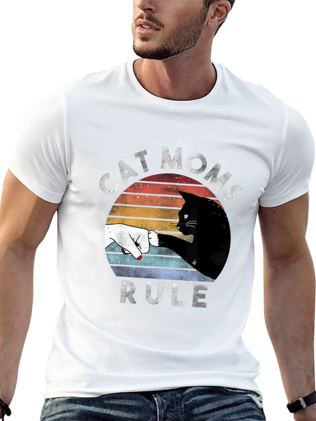 Cat Moms Rule Graphic Tee