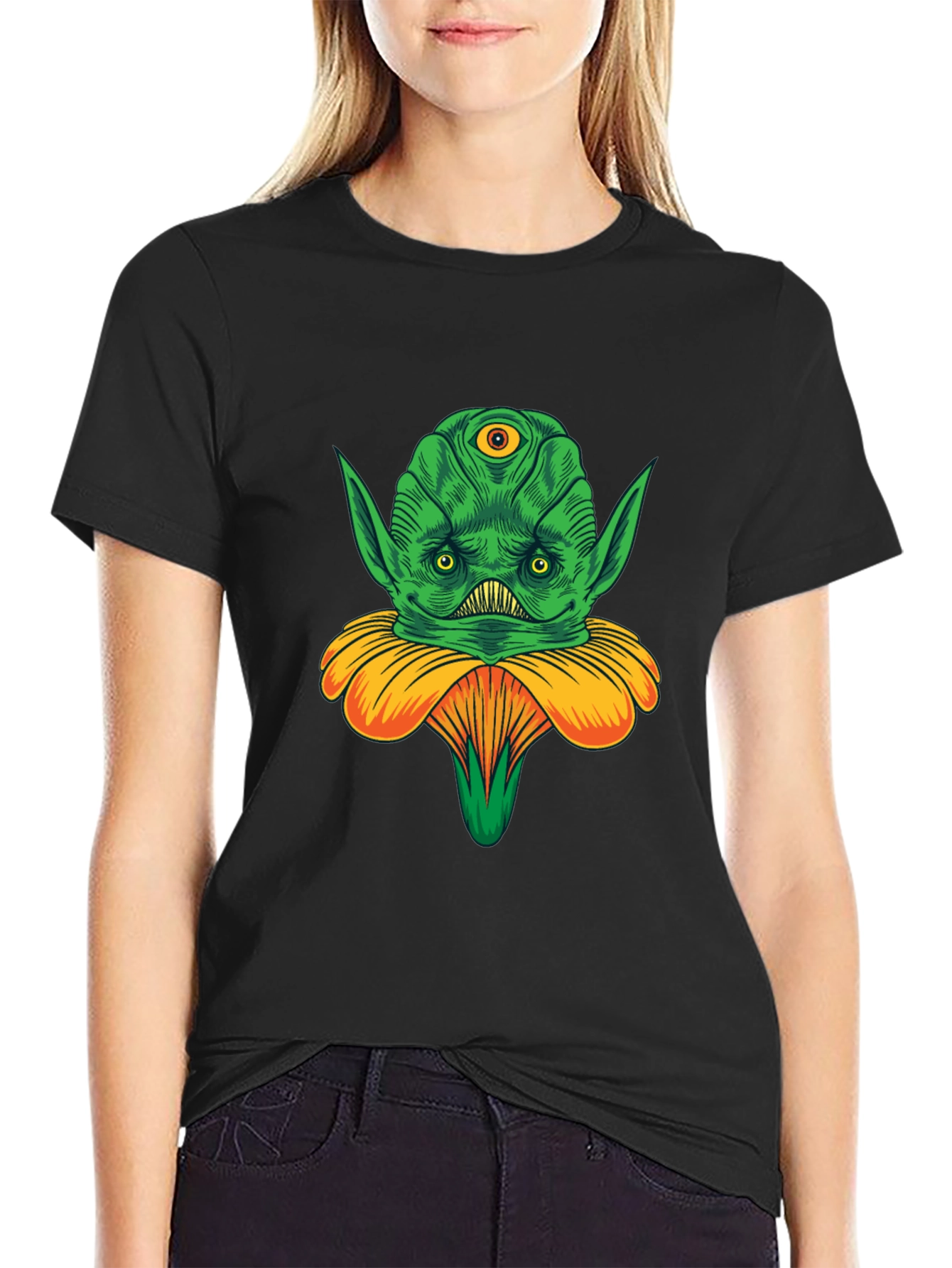 Alien Flower Graphic Tee - Unique Design