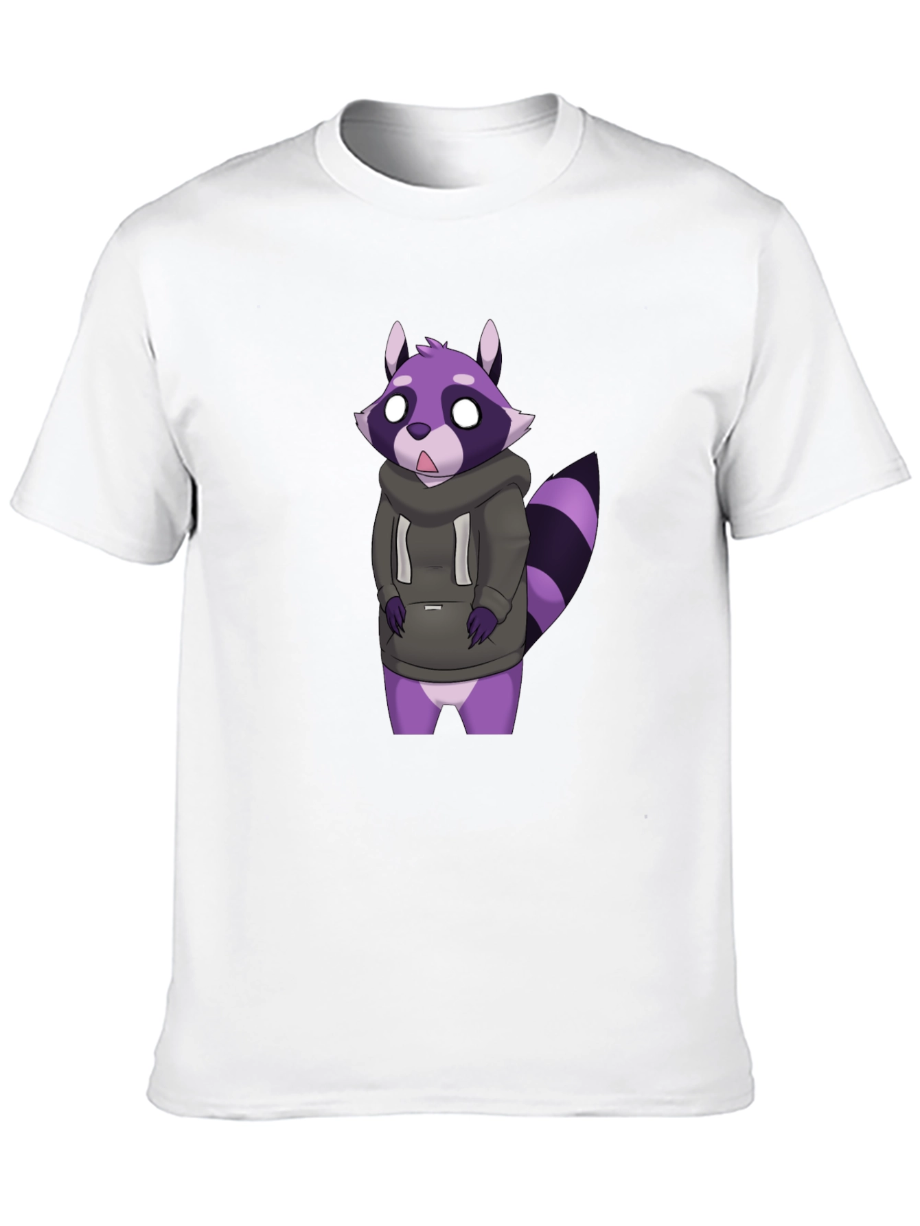 Raccoon Hoodie T-Shirt - Fun Cartoon Graphic Tee