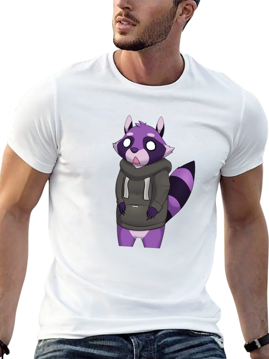 Raccoon Hoodie T-Shirt - Fun Cartoon Graphic Tee