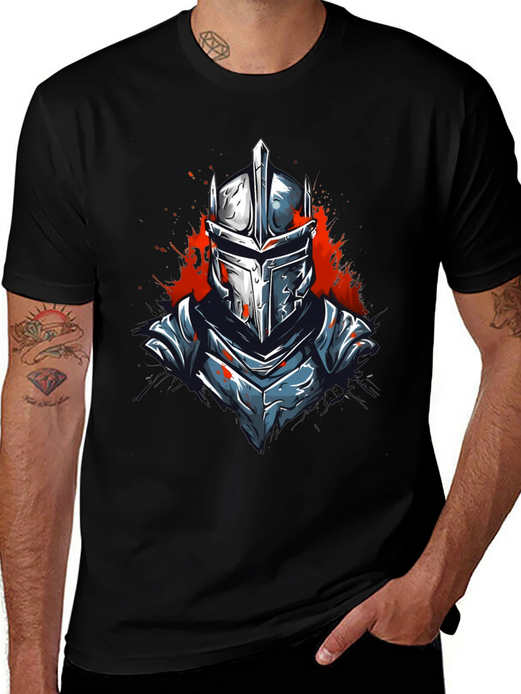 Warrior Knight Graphic Tee - Black