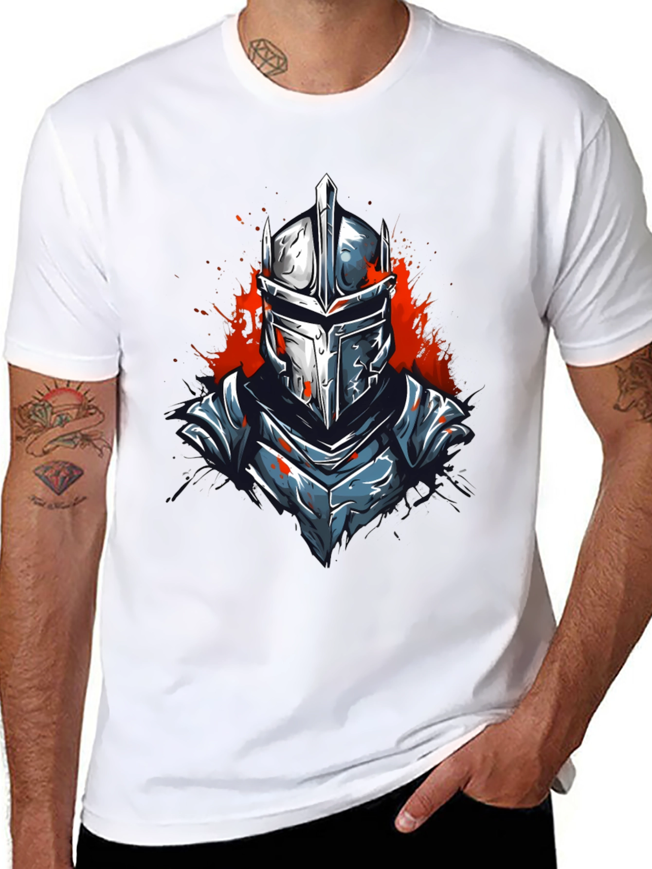Warrior Knight Graphic Tee - Black