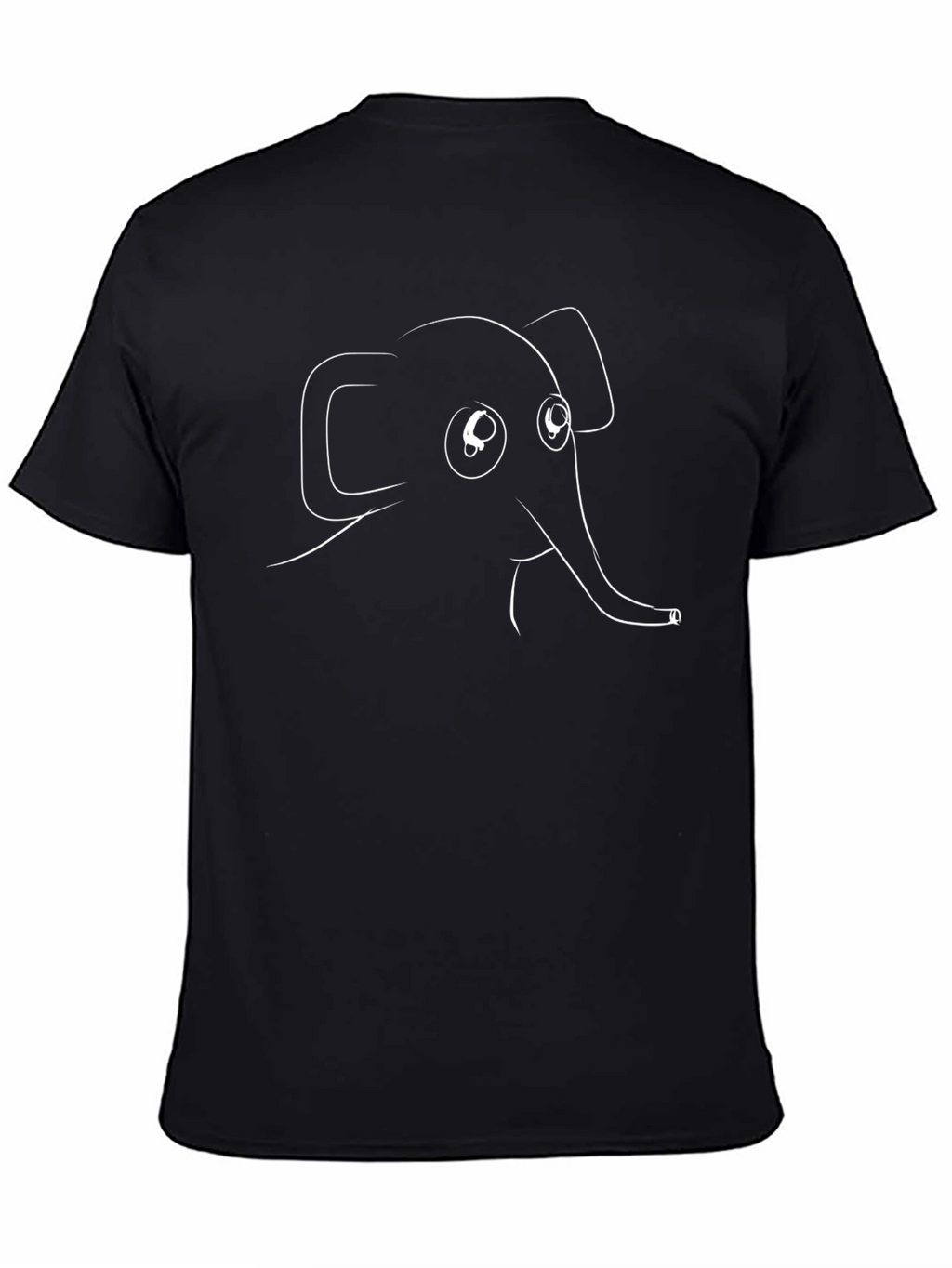 Elephant Graphic Print Black T-Shirt