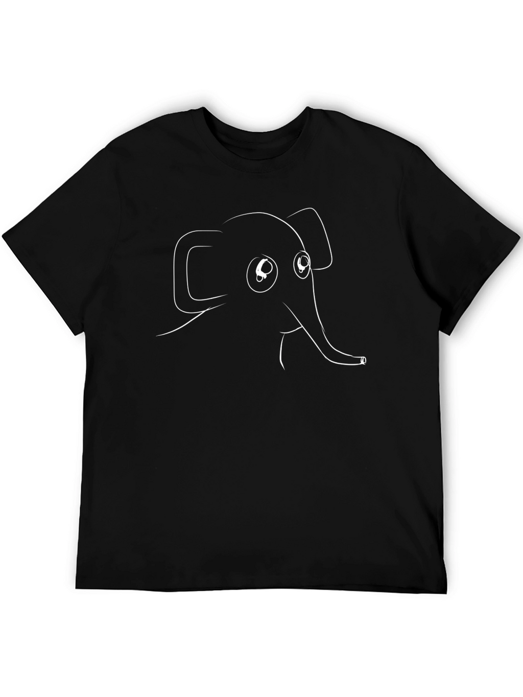 Elephant Graphic Print Black T-Shirt