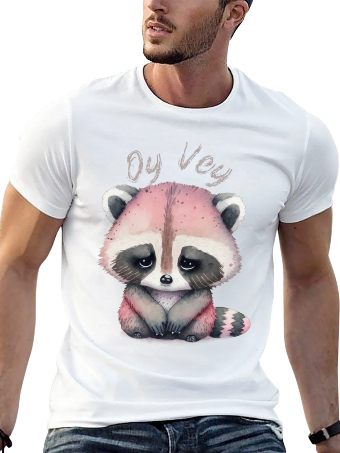Oy Vey Raccoon T-Shirt - Cute Animal Graphic Tee