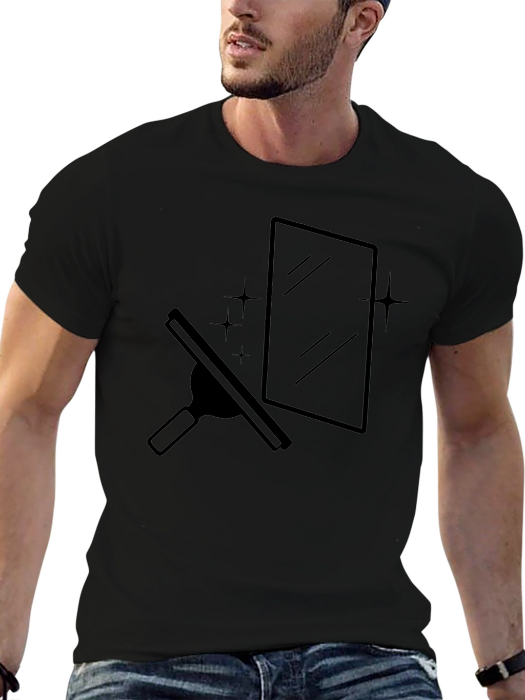 Clean Window Graphic Tee - Black T-Shirt
