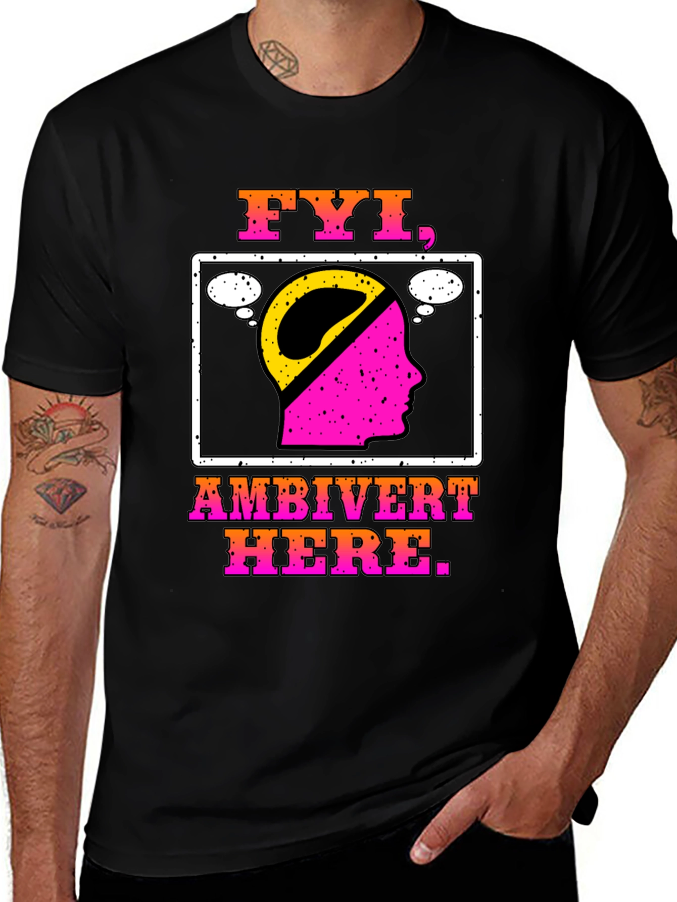 FYI Ambivert Here T-Shirt - Introvert Extrovert Balanced Tee