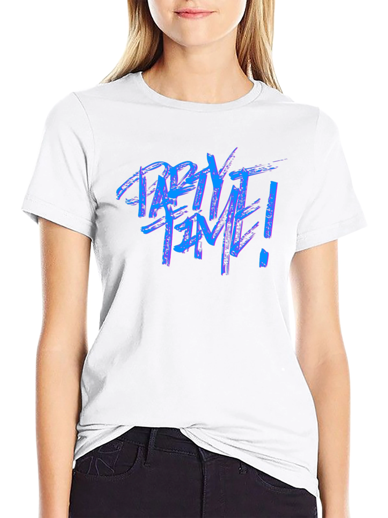 Party Time Graphic Tee - Black Crew Neck