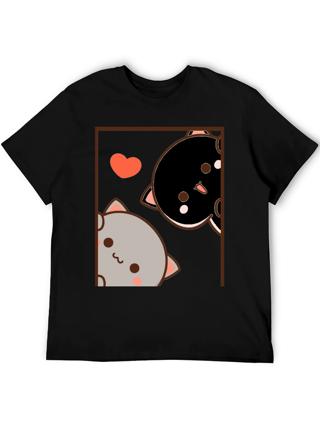 Cute Cats Graphic Black T-Shirt