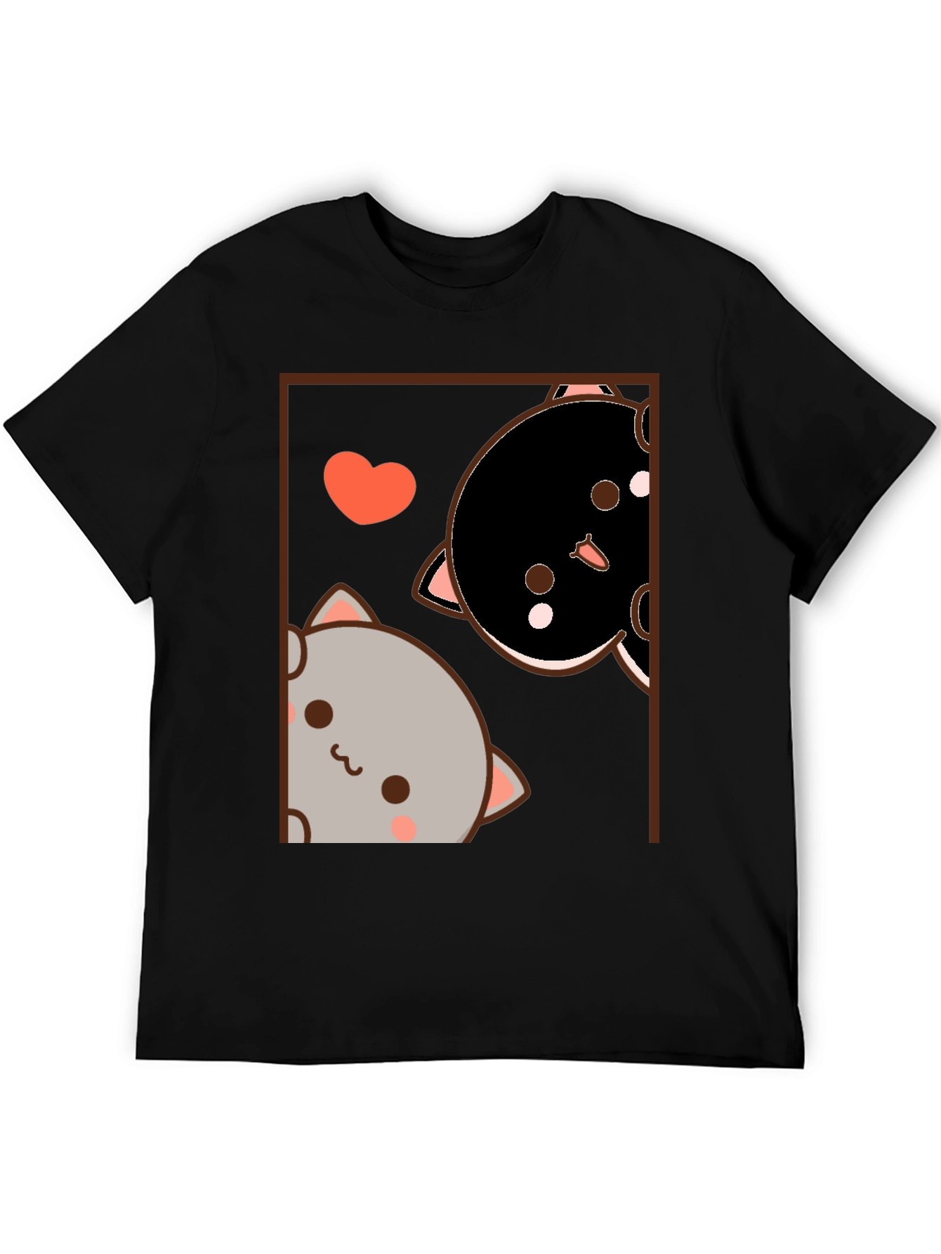 Cute Cats Graphic Black T-Shirt