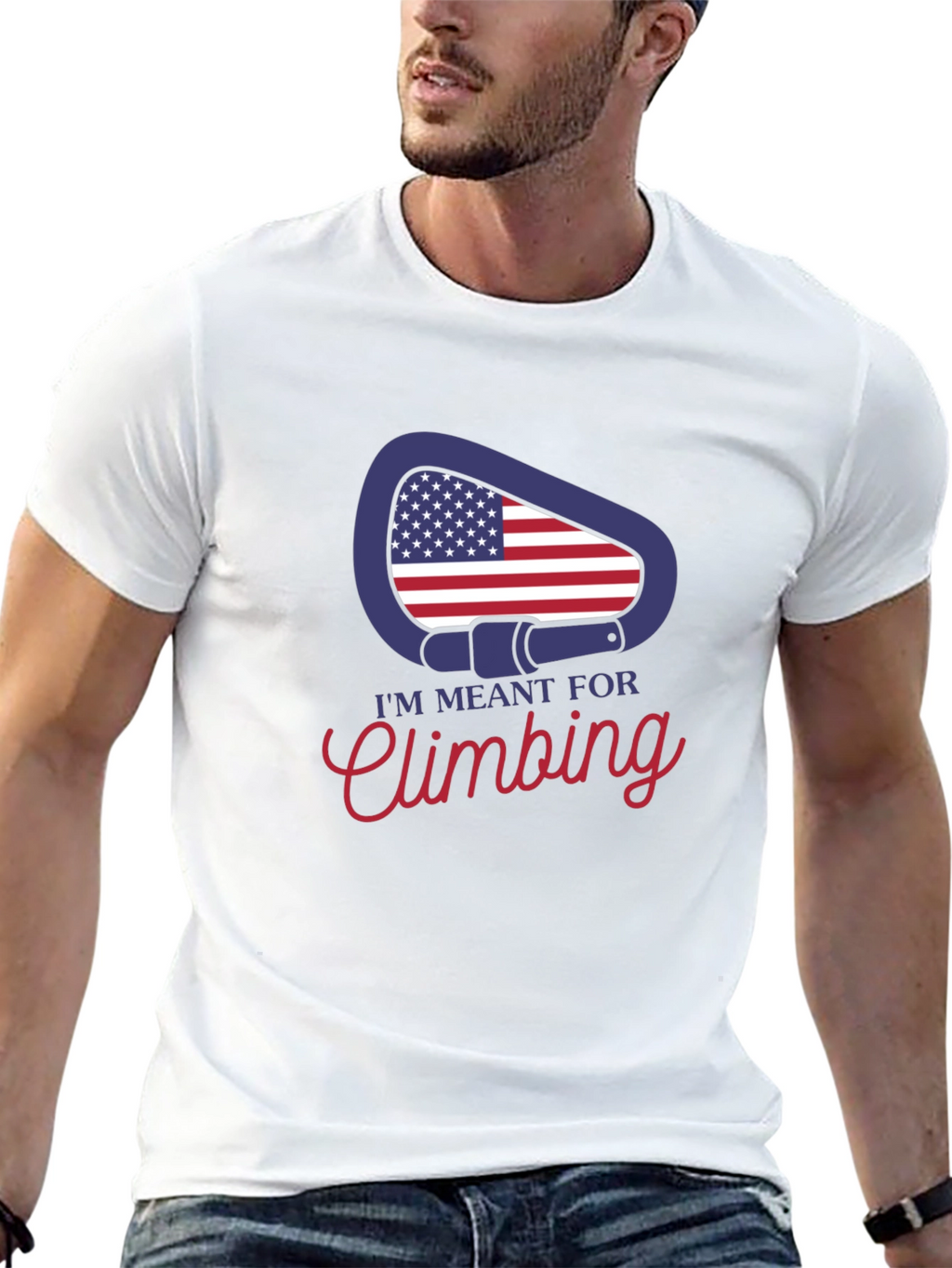 Climbing T-Shirt - USA Carabiner Design