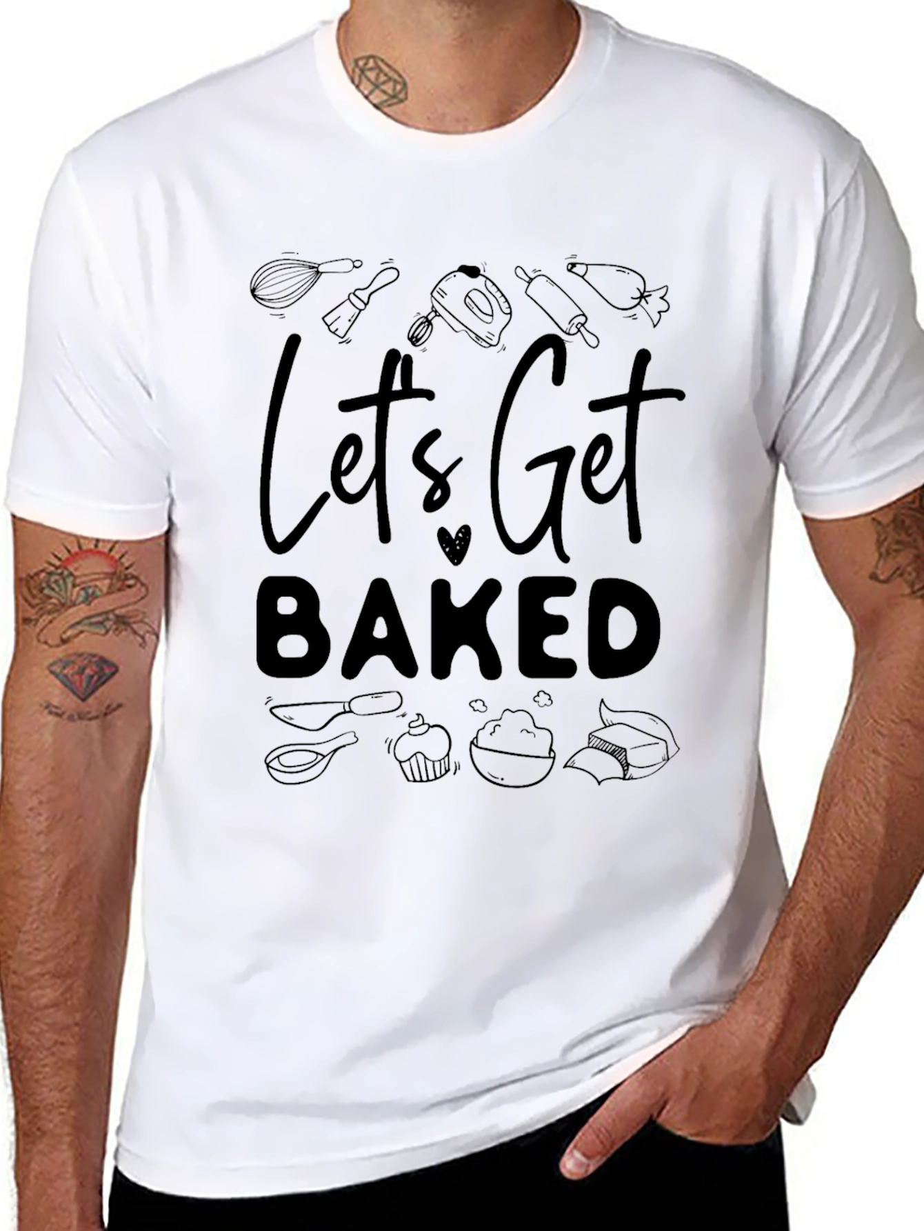 Lets Get Baked Graphic Tee - Baking Enthusiast Shirt