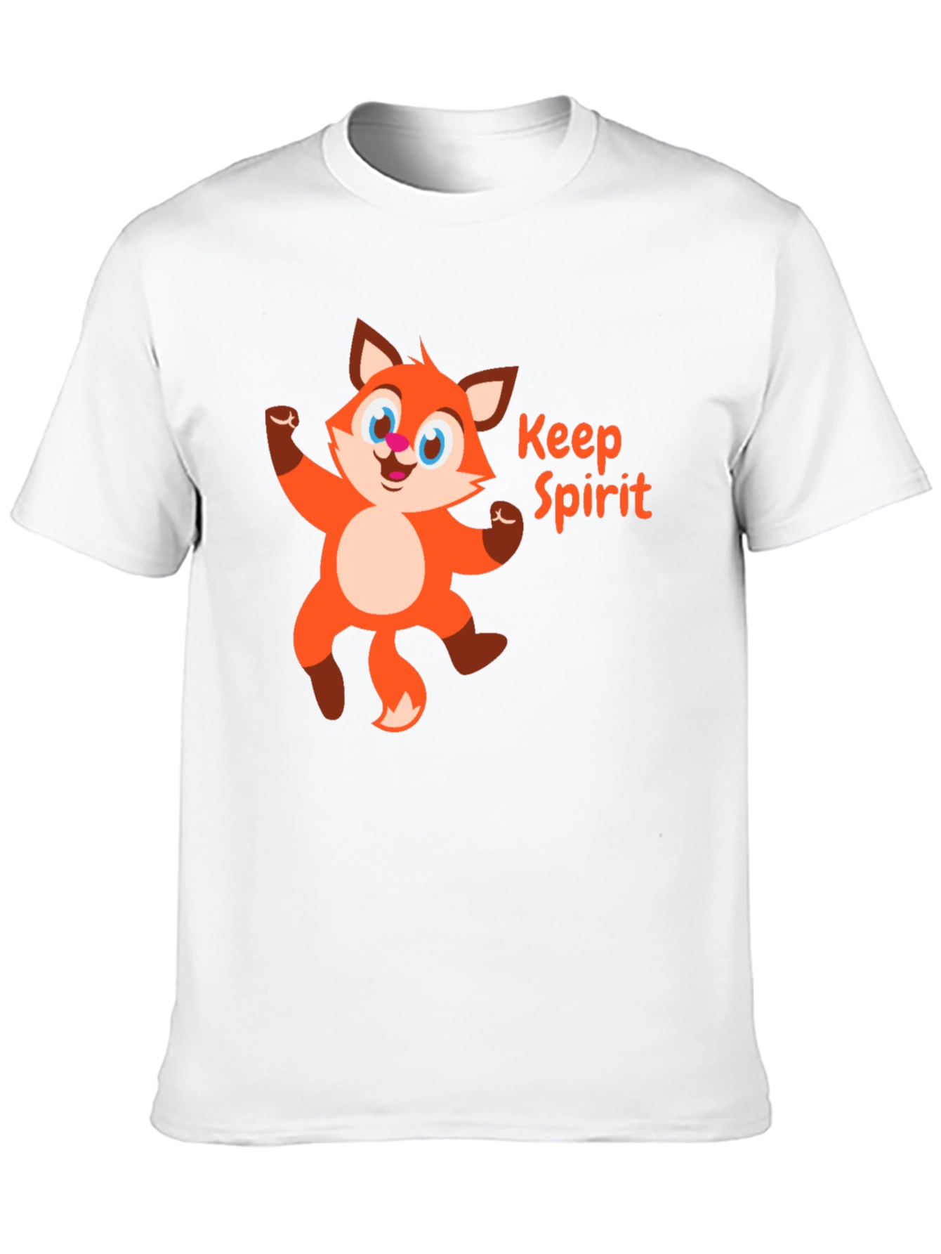 Keep Spirit Fox Graphic Tee - Black Cotton T-Shirt