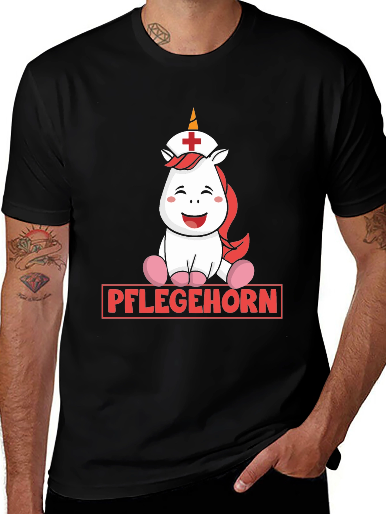 Pflegehorn Nurse Unicorn Graphic T-Shirt