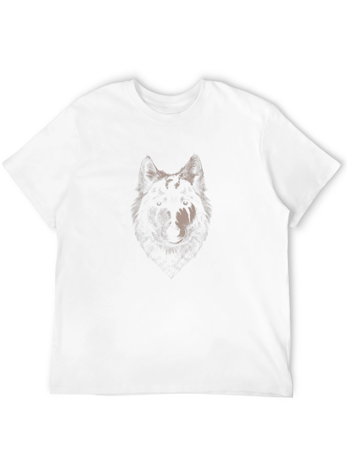 Wolf Graphic Print T-Shirt - Black