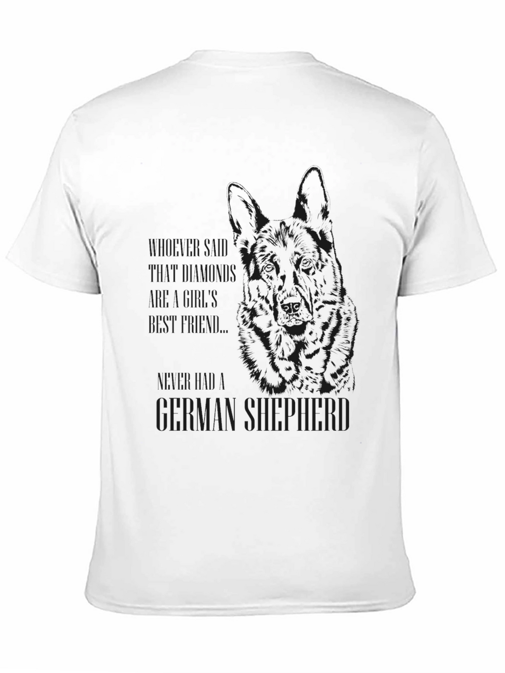 German Shepherd Silhouette Graphic Tee - Black