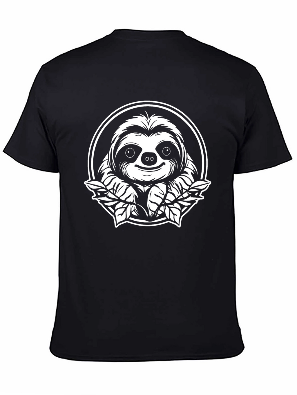 Sloth Graphic Tee - Black Cotton Blend