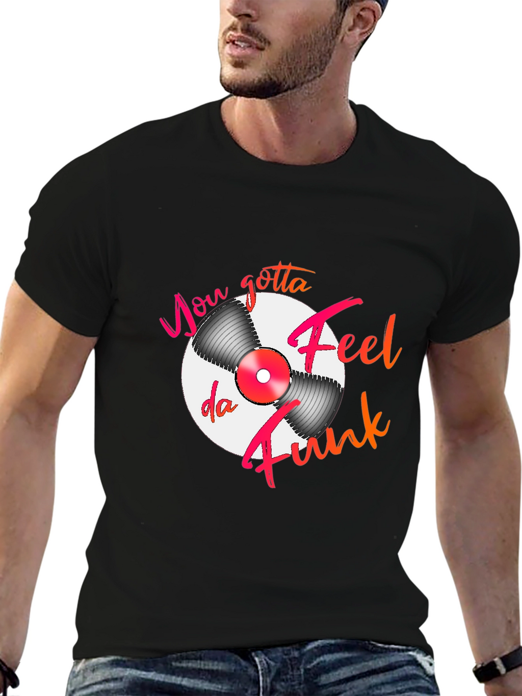 Feel Da Funk Graphic T-Shirt - Black