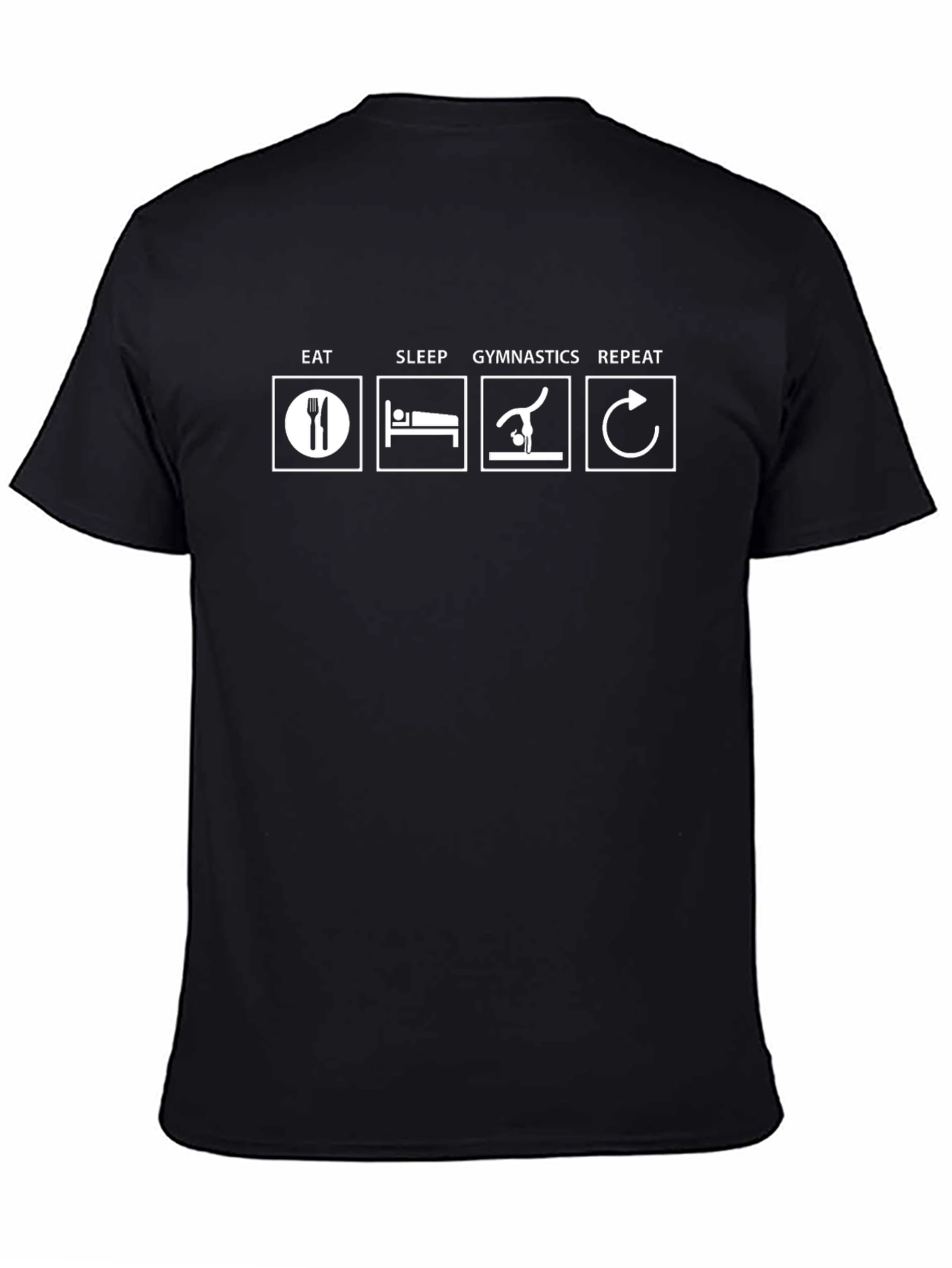 Eat Sleep Gymnastics Repeat Black T-Shirt