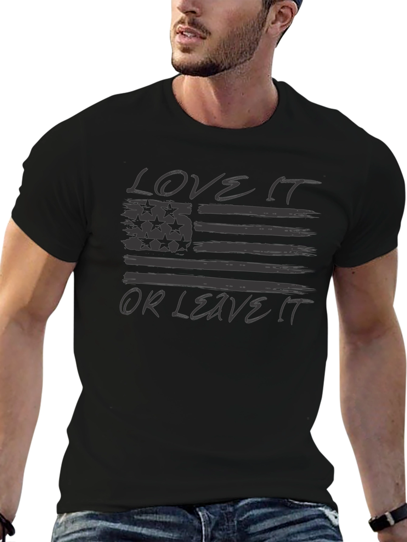 Love It or Leave It Flag Graphic Tee - Patriotic T-Shirt