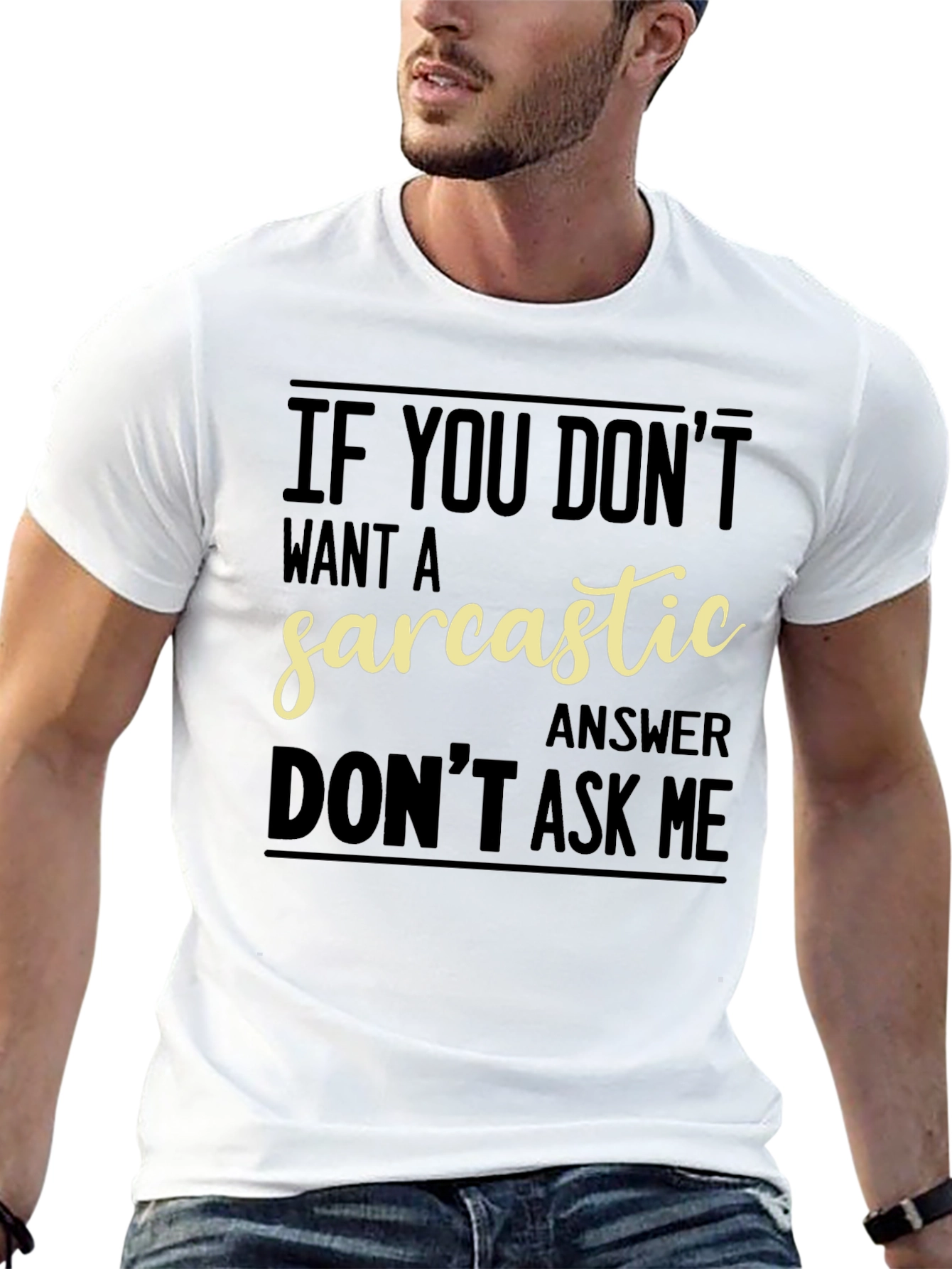 Sarcastic Answer Graphic Tee - Funny Black T-Shirt