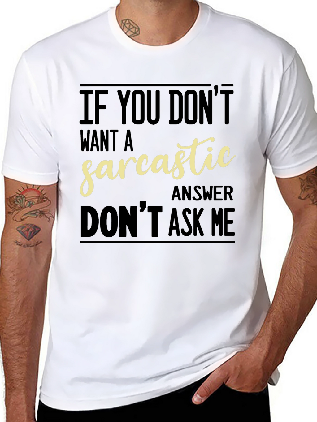 Sarcastic Answer Graphic Tee - Funny Black T-Shirt