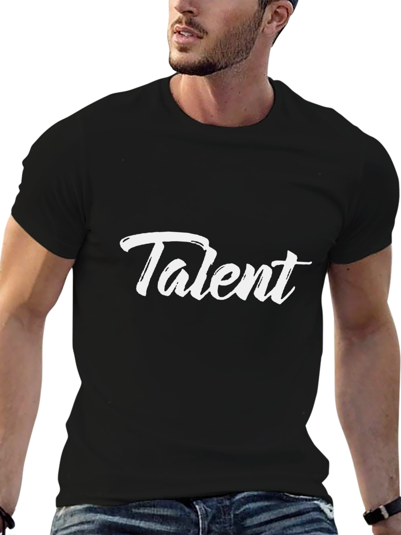 Talent Graphic Tee - Modern Black Cotton T-Shirt