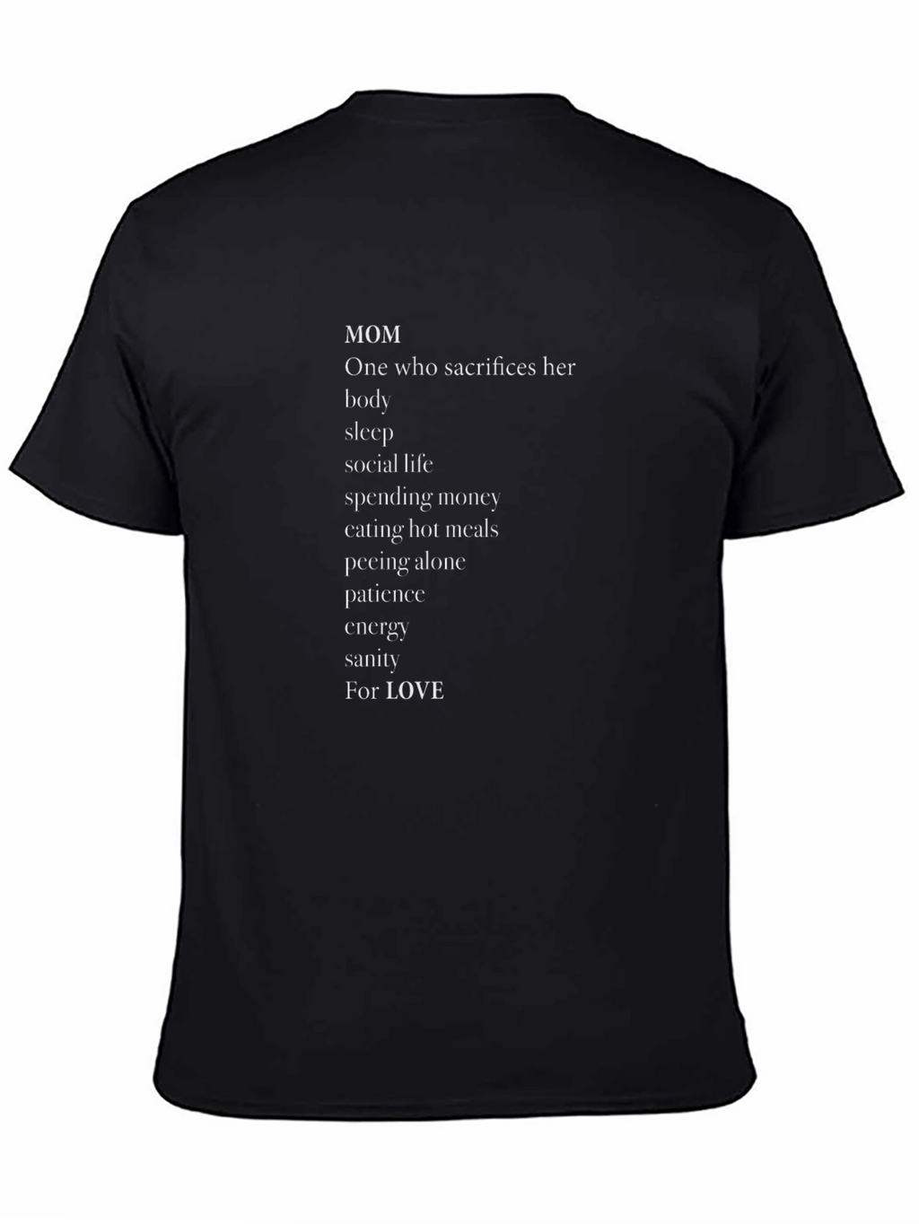 Mom Sacrifice Graphic T-Shirt - Black