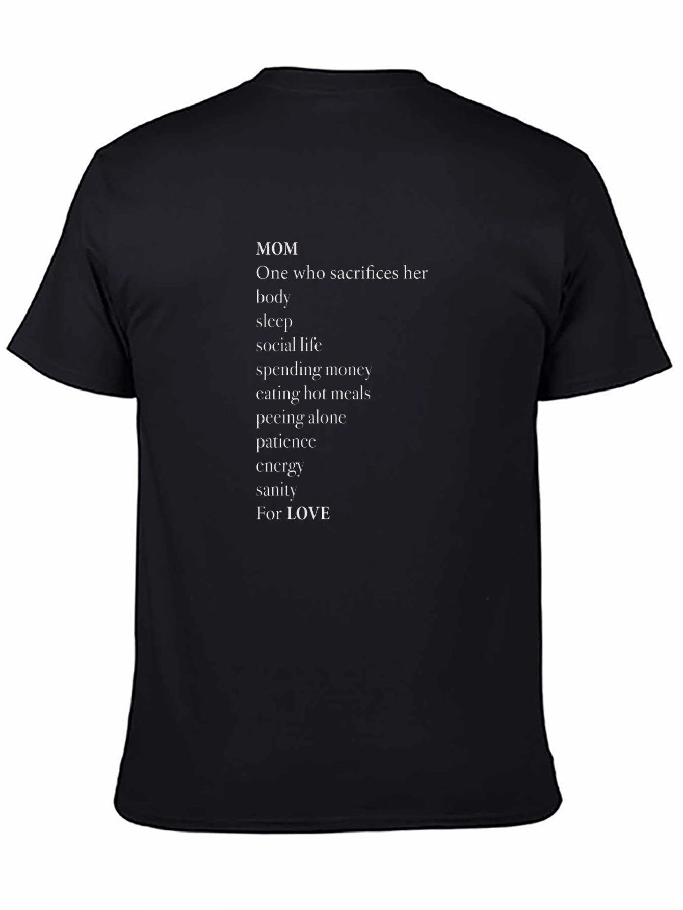 Mom Sacrifice Graphic T-Shirt - Black