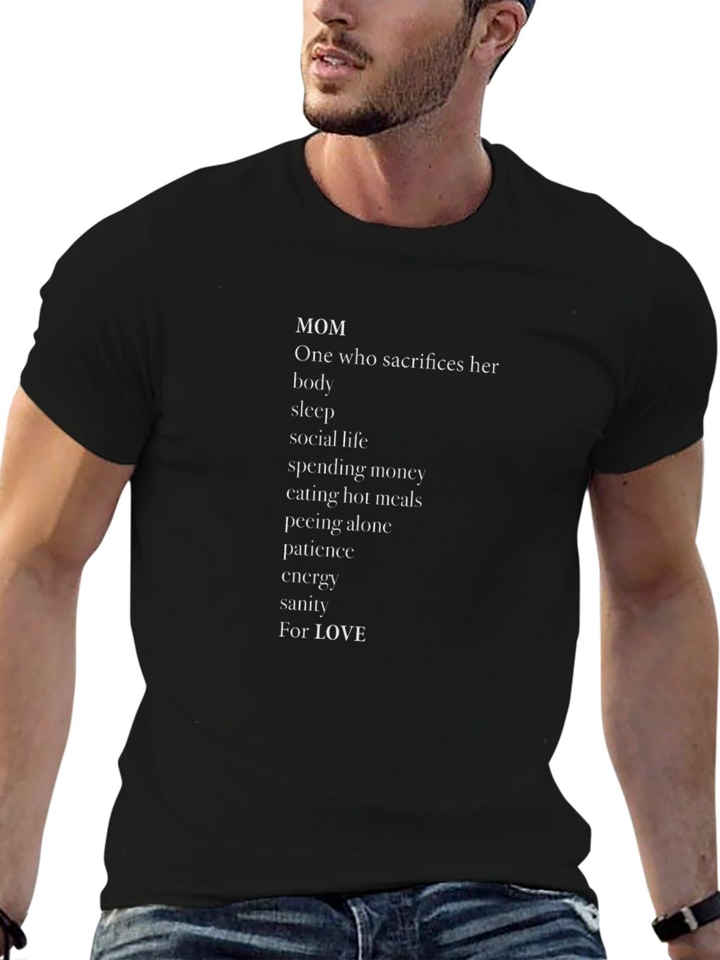 Mom Sacrifice Graphic T-Shirt - Black