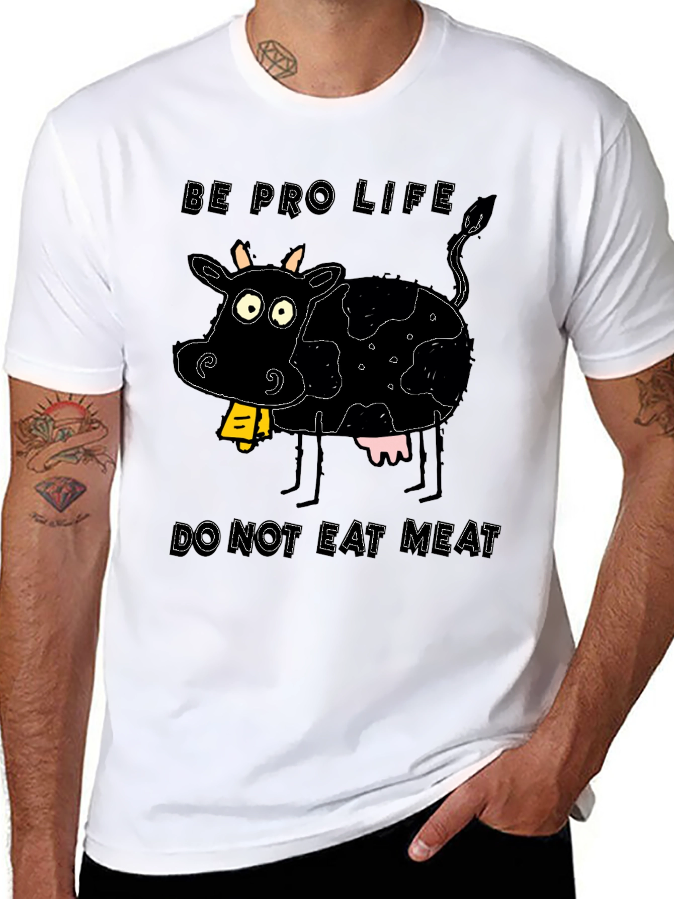 Pro-Life Cow Graphic Tee - Vegetarian Advocate