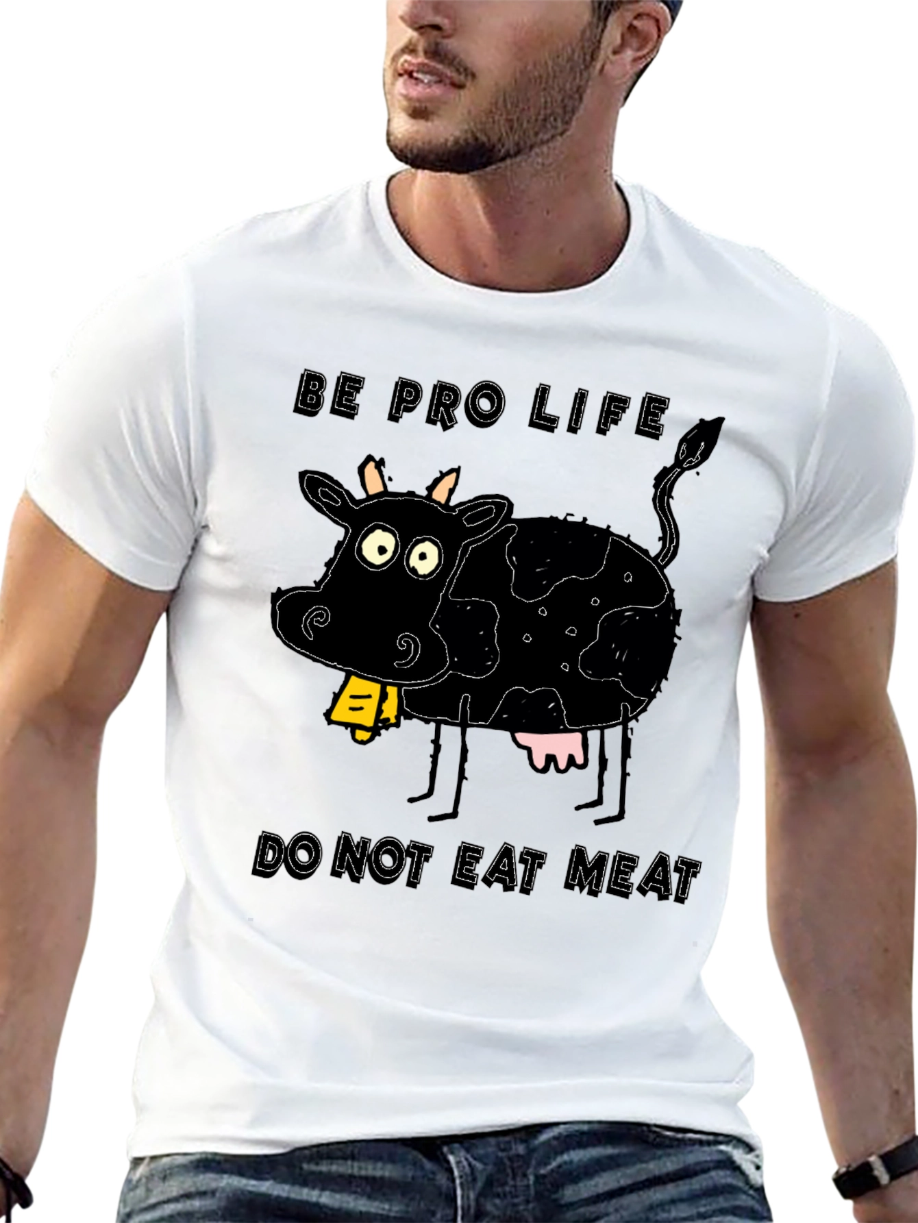 Pro-Life Cow Graphic Tee - Vegetarian Advocate