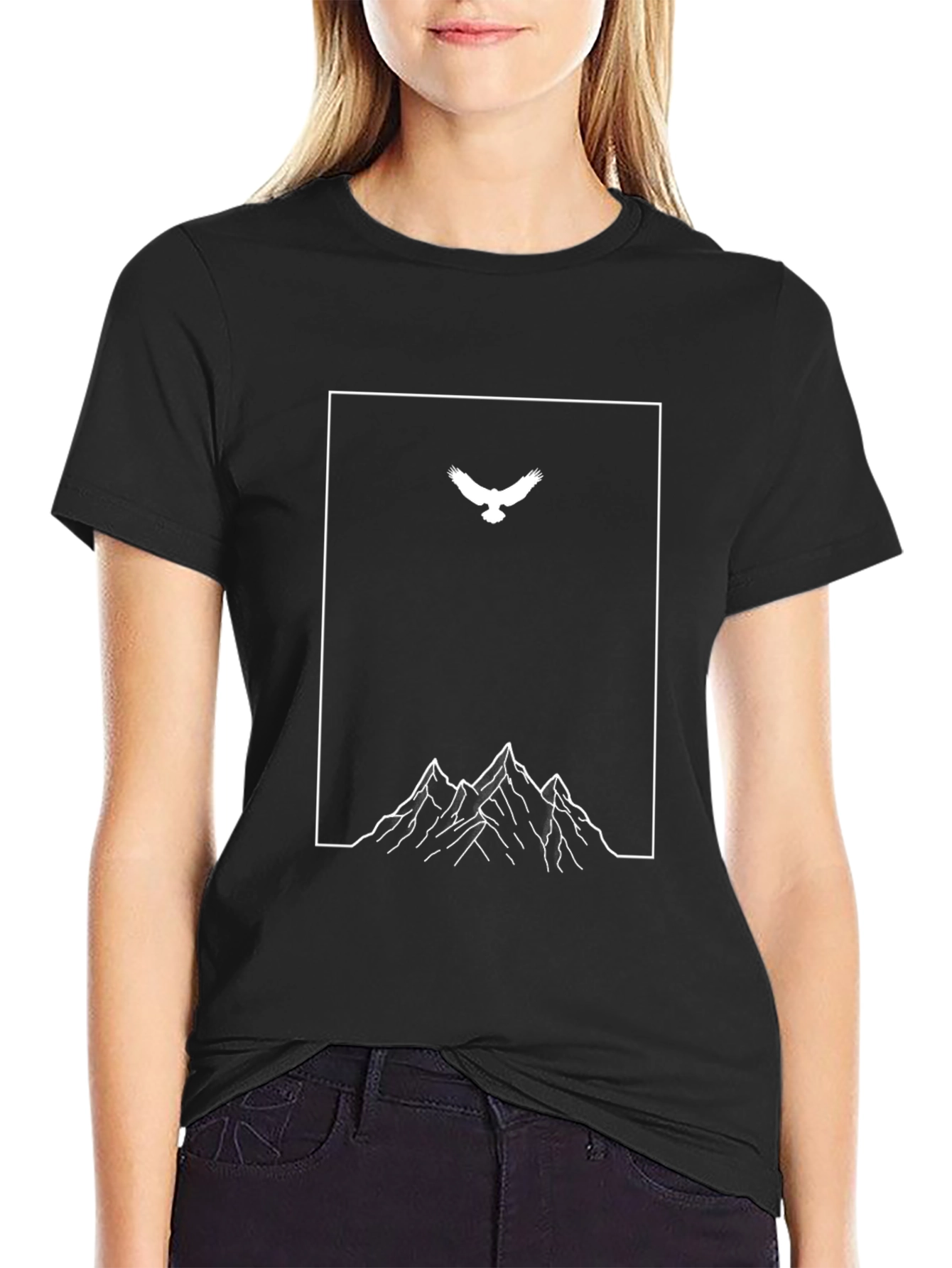 Eagle & Mountain Graphic Tee - Minimalist Design