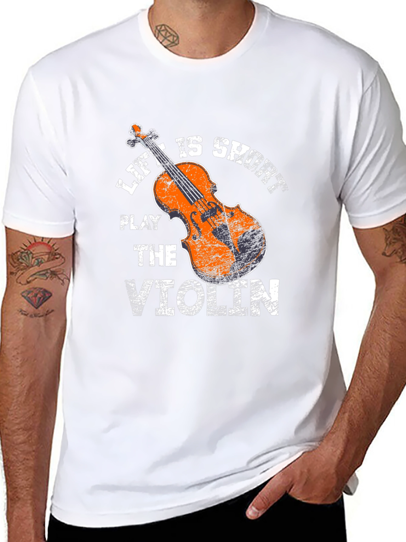 Life is Short Play Violin Graphic Tee