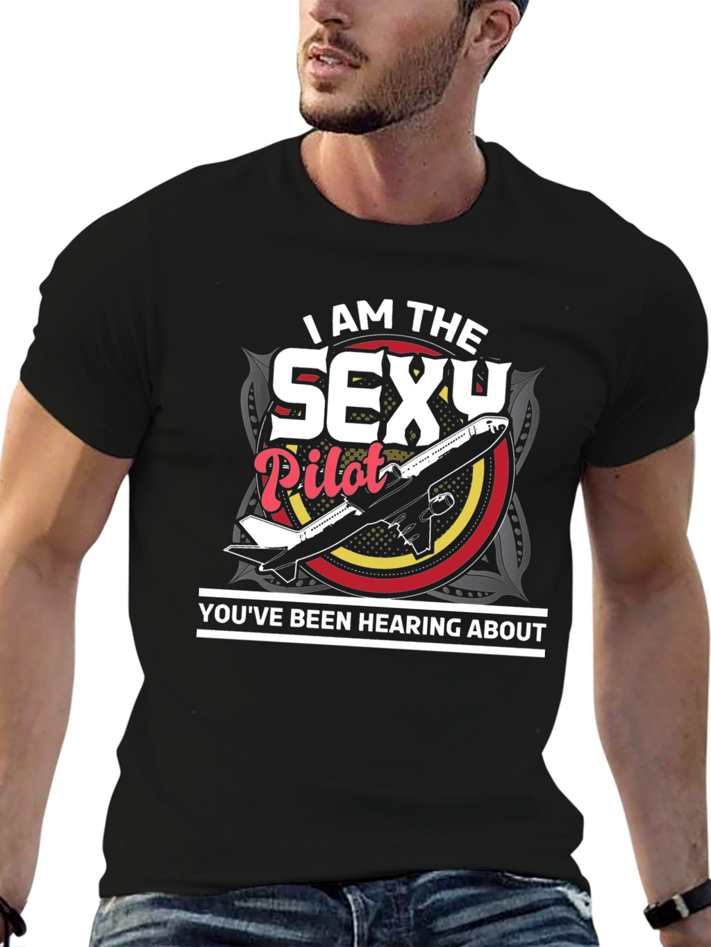 Sexy Pilot Graphic T-Shirt - Aviation Humor Tee