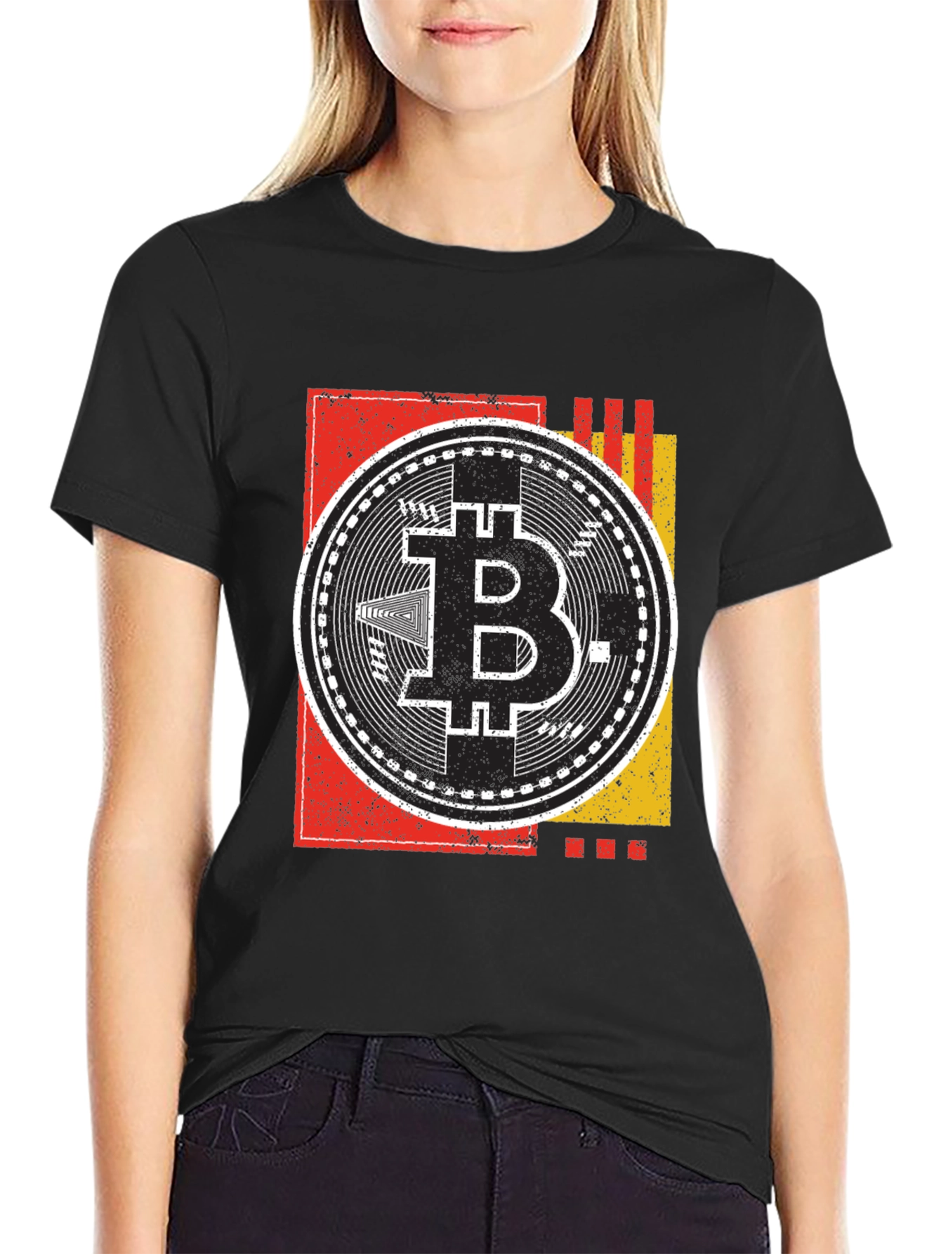Bitcoin Crypto Currency Graphic Tee - Black
