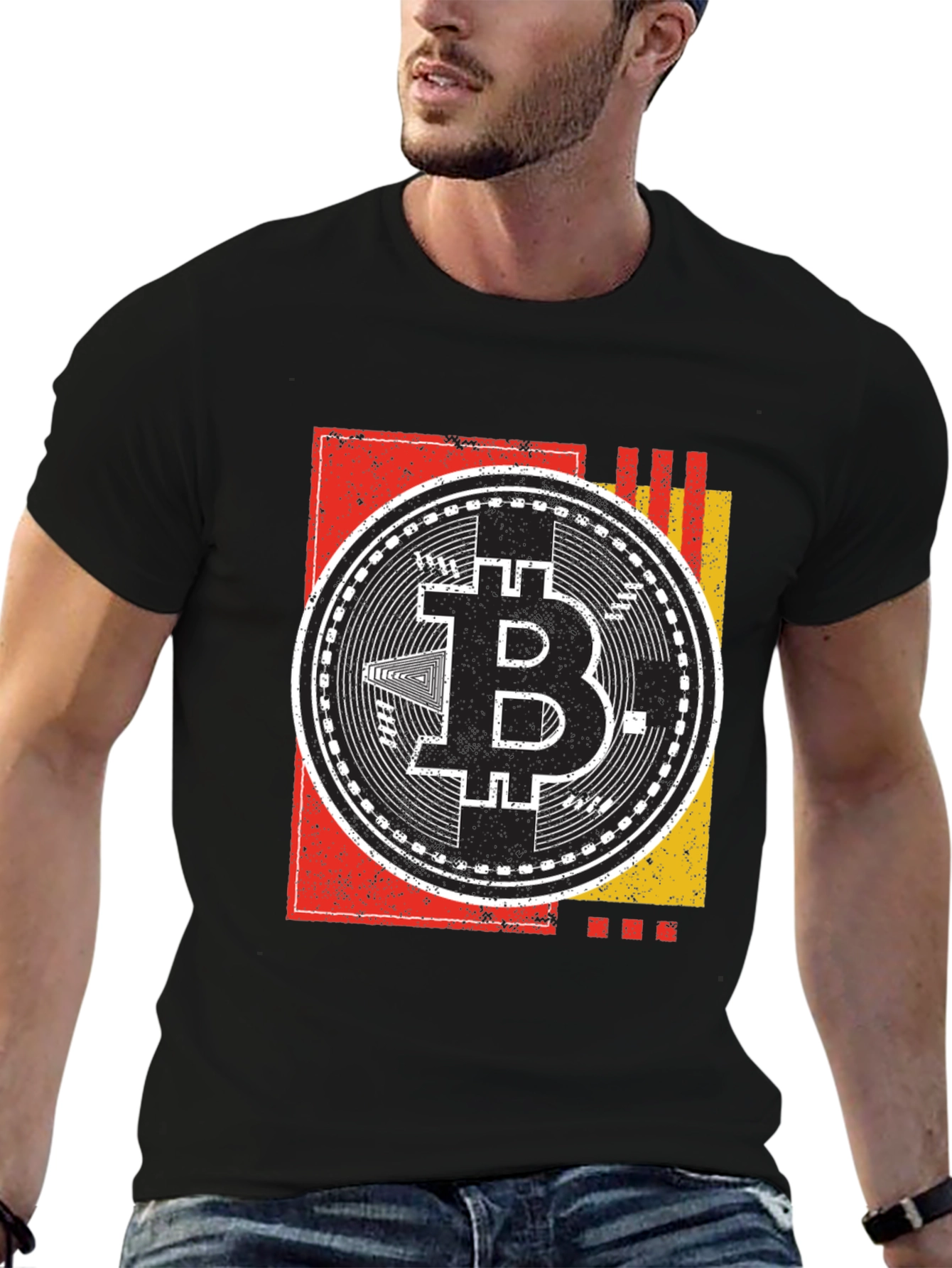 Bitcoin Crypto Currency Graphic Tee - Black