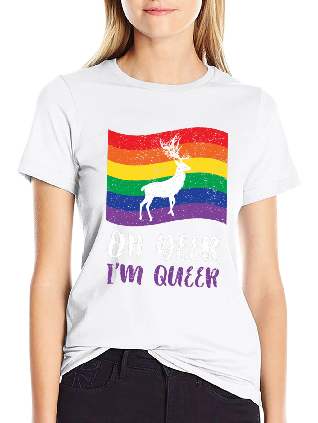 Oh Deer Im Queer Pride Graphic Tee