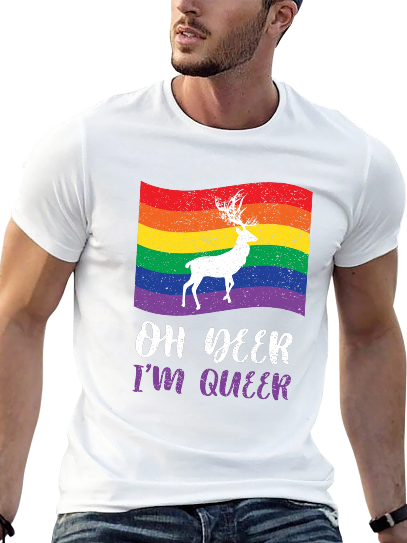Oh Deer Im Queer Pride Graphic Tee