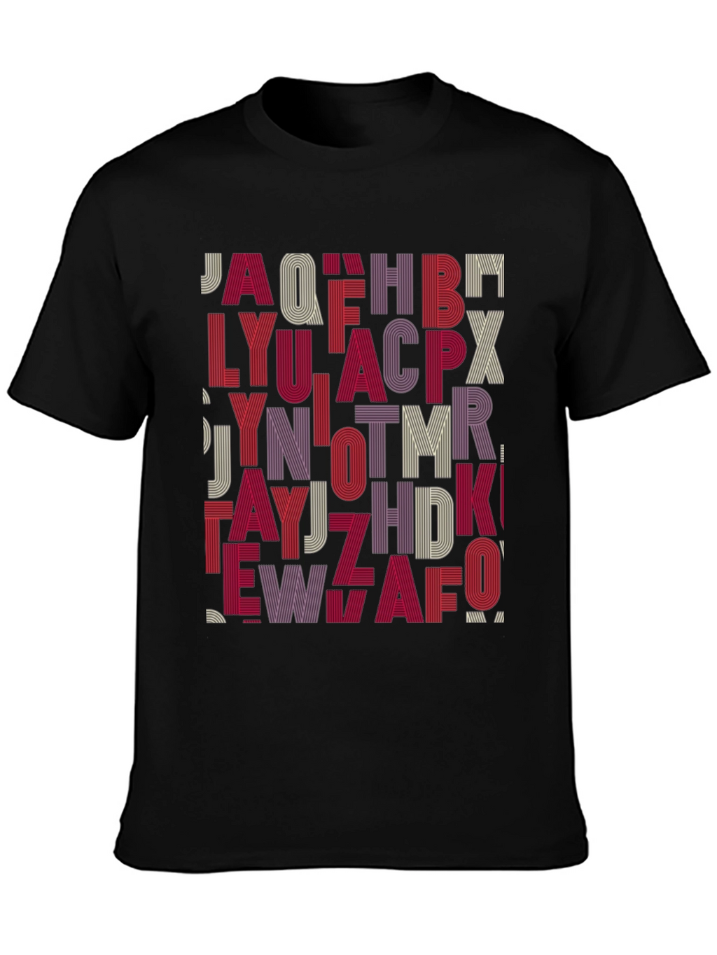 Alphabet Design Tee - Stylish Graphic Print Shirt