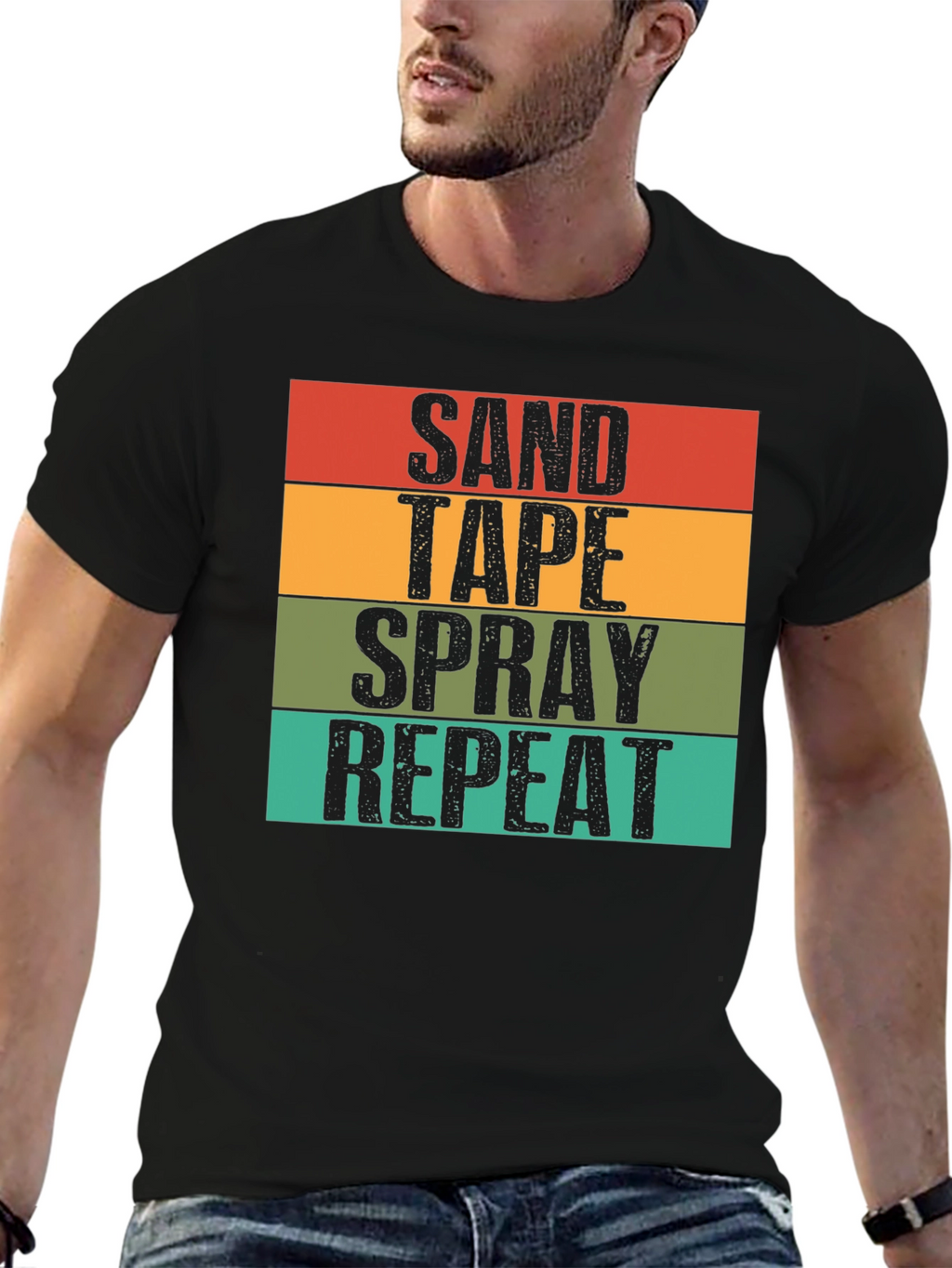 Sand Tape Spray Repeat Graphic Tee