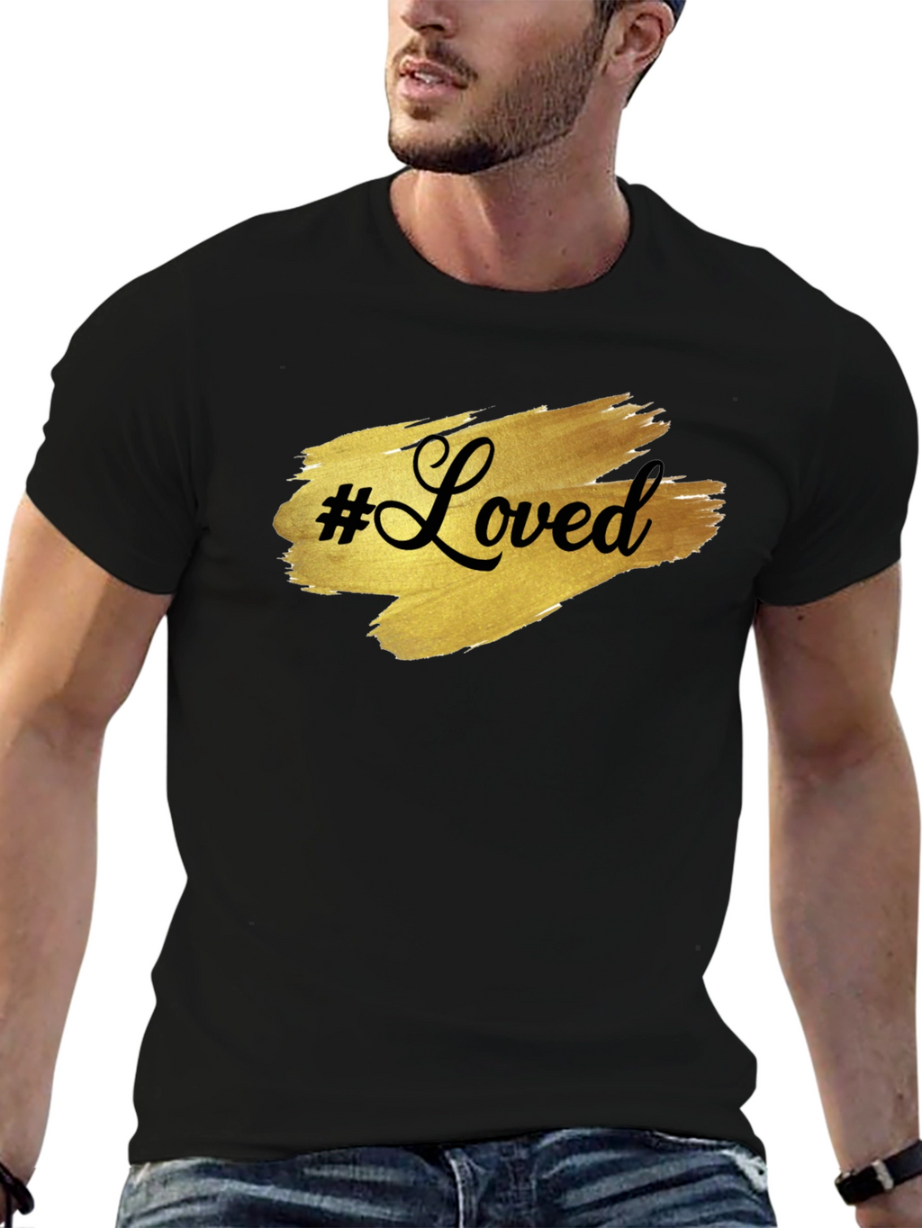 #Loved Graphic Tee - Stylish Black Cotton T-Shirt
