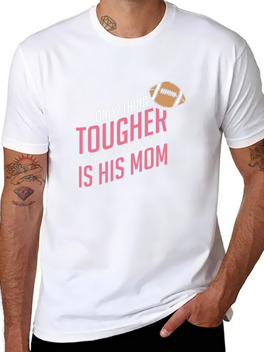 Tougher Football Mom Black T-Shirt