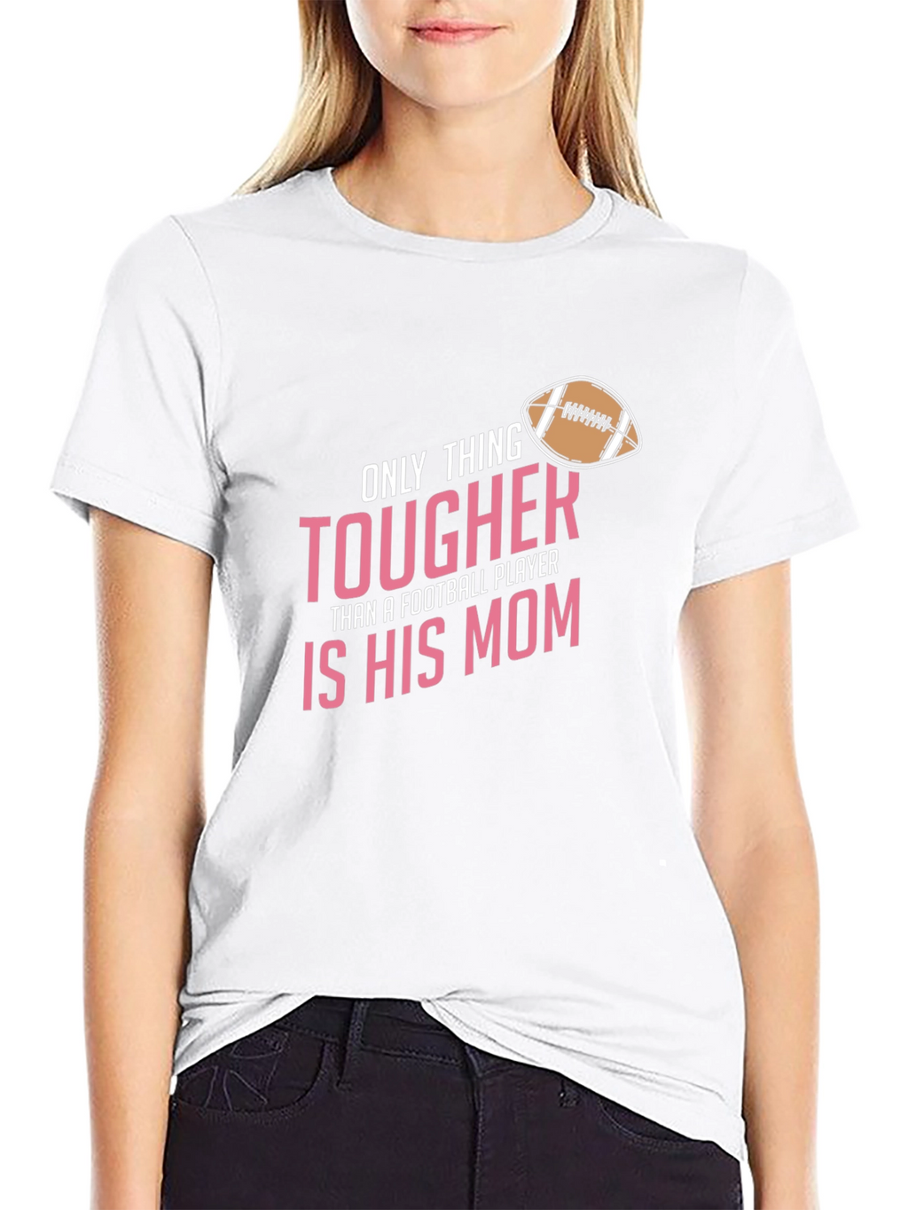 Tougher Football Mom Black T-Shirt