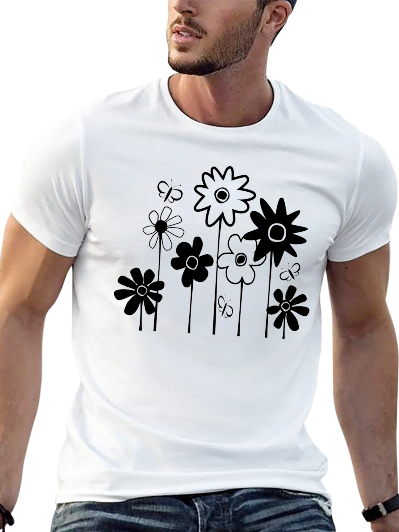Black Floral Graphic Tee