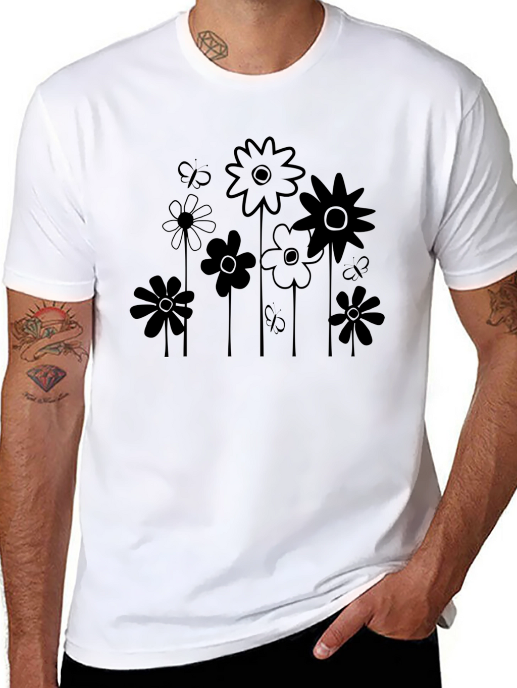 Black Floral Graphic Tee