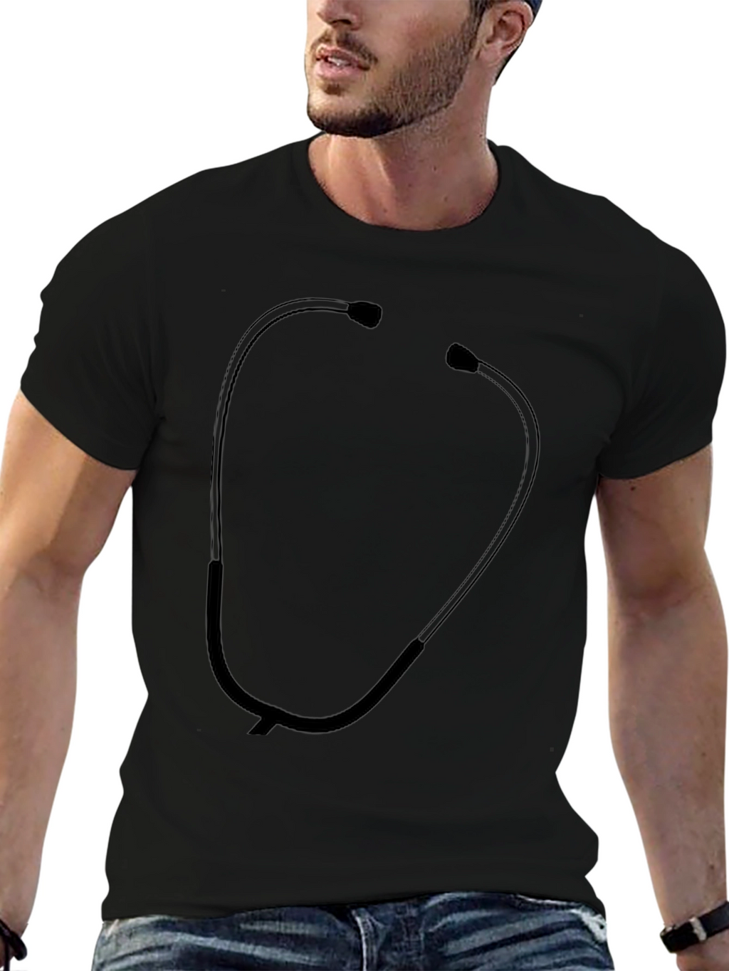 Stethoscope Graphic Black T-Shirt
