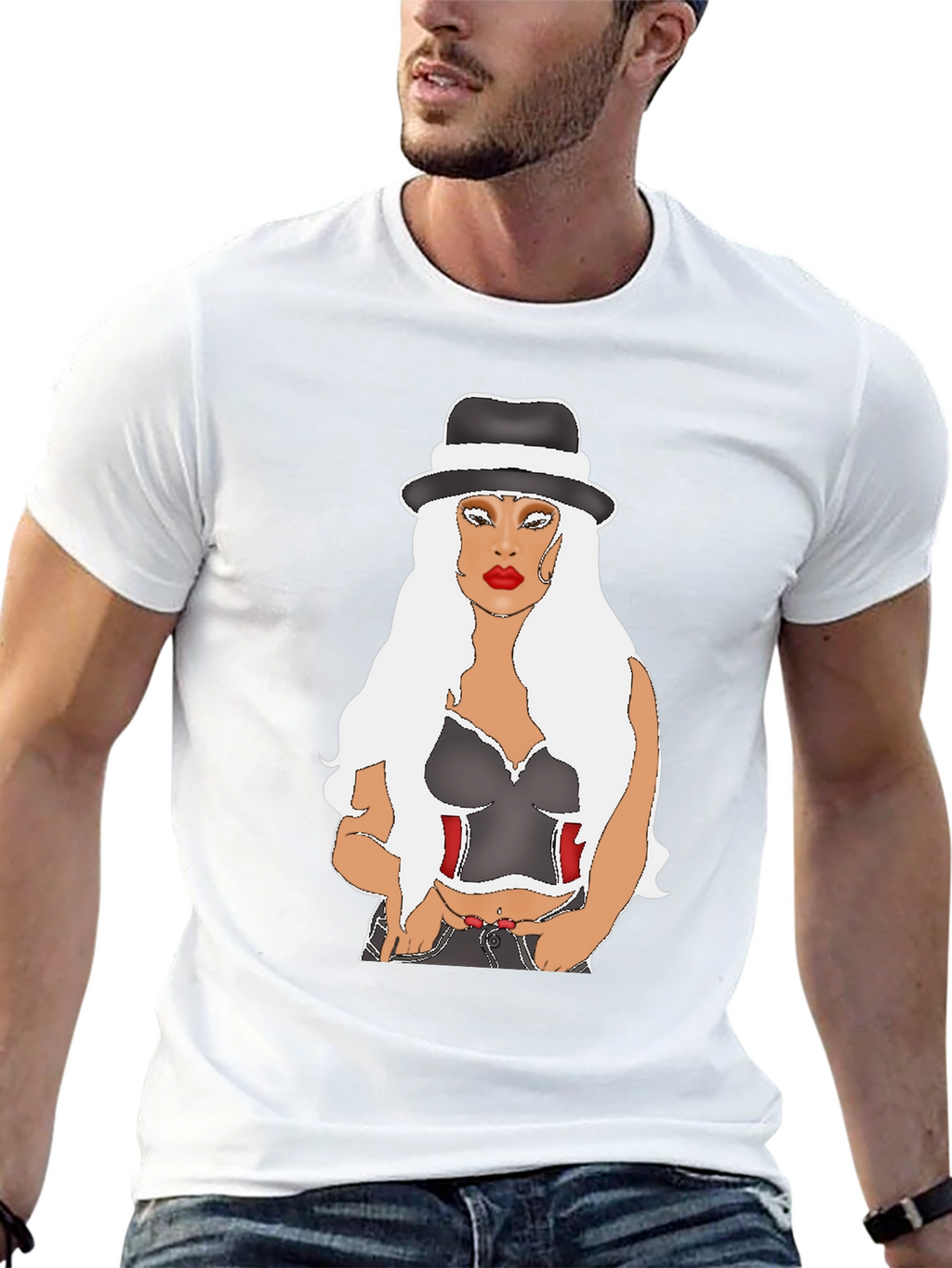 Stylish Graphic Tee: Classy Lady Design