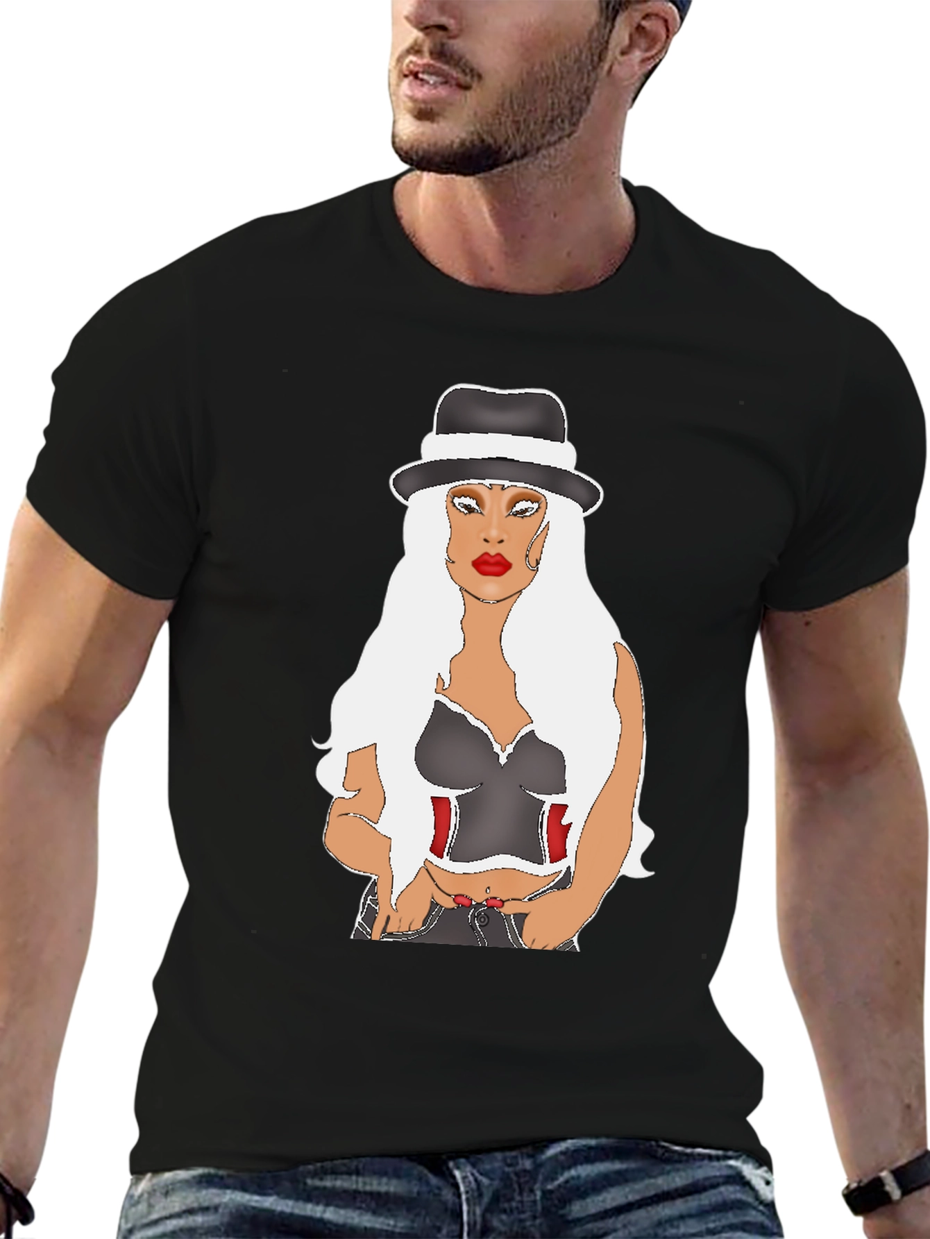 Stylish Graphic Tee: Classy Lady Design