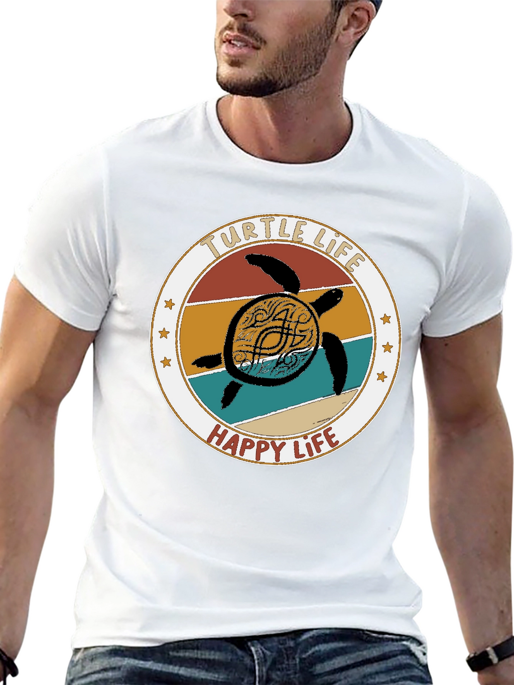 Turtle Life Happy Life Graphic T-Shirt
